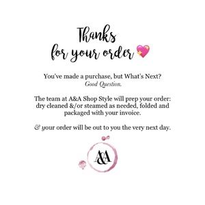 Thank you for shopping with A&A! 😘